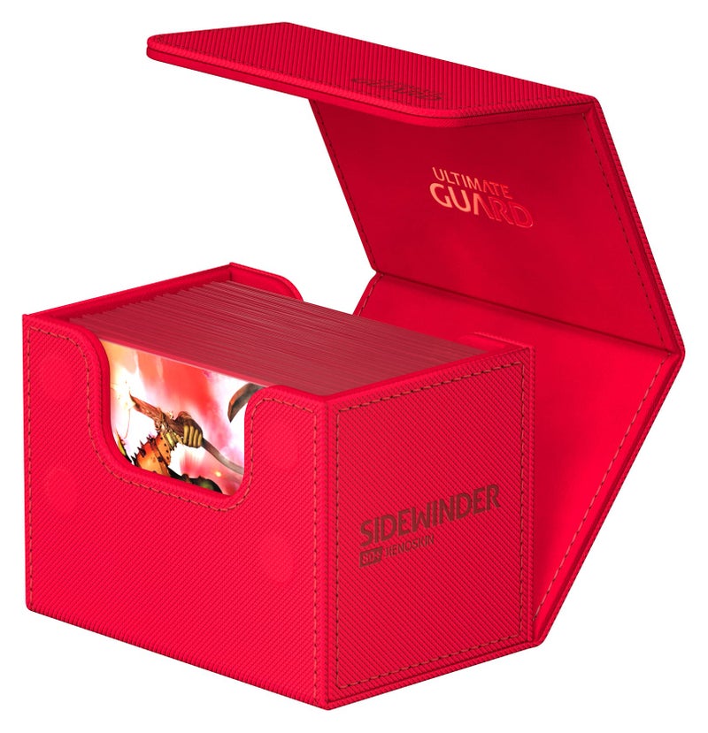 Ultimate Guard Sidewinder 80+  Deck Box for 80 Double-Sleeved TCG Cards  Red  Magnetic Closure & Microfiber Inner Lining for Secure Storage - Image 3